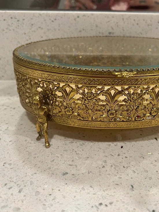 Vintage Cherub Jewelry Box