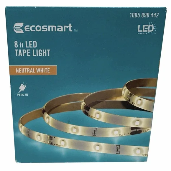 EcoSmart 8‎ ft. Neutral White PLUG-IN Indoor LED Strip Light
