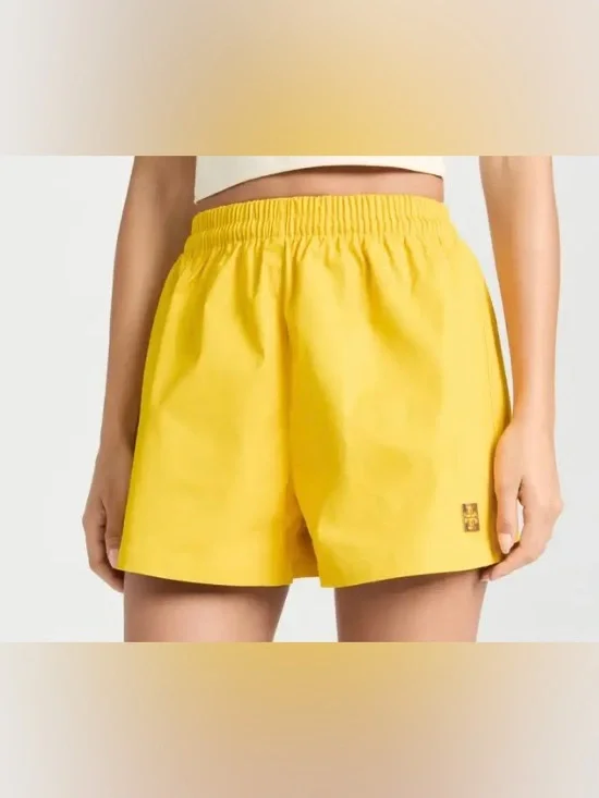 Tory Burch Bright Yellow Elastic-Waist Athletic Shorts
