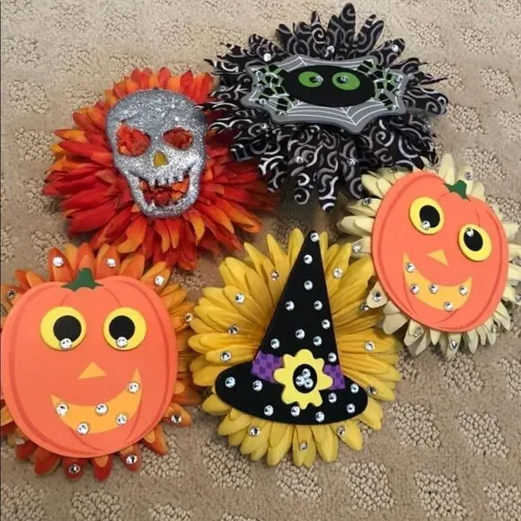 🚨 HALLOWEEN Hair Flower Accessories Bows Clips