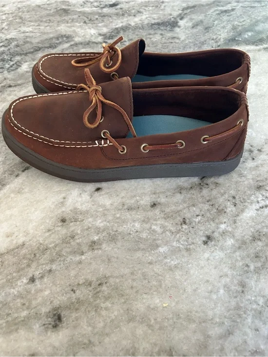 L.L. Bean Men's Brown Leather Boat Shoes -  Size 10.5