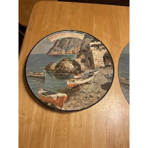 Vintage Somerset Circle Puzzle 1966‎ Milton Bradley The Quiet Cove 650 Pieces