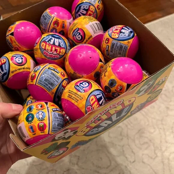 Surprise Fun Blind Ball Toy Lot 24 Mini Mystery Plastic Balls Kids Toys‎ Ages 3+