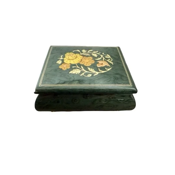 VTG Musical Inlaid Wood Jewelry Box Unione Artigiani Intarsio Sorrentino‎ SR42