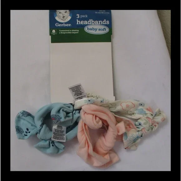 Gerber 3 pack Headbands Baby Soft NB-12mos