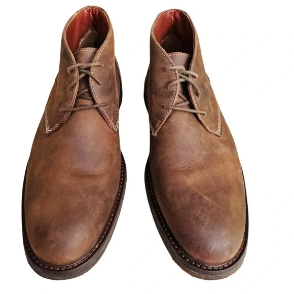 Johnston & Murphy Mens 9M Brown Leather Chukka Boots Crepe Sole