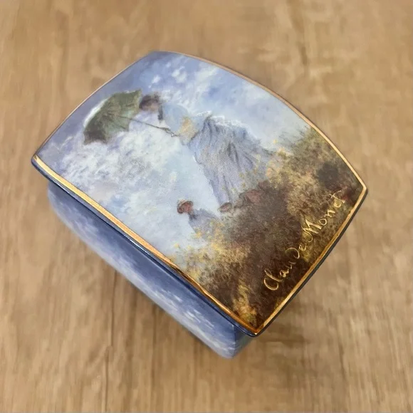 GOEBEL 'CLAUDE MONET' PORCELAIN TRINKET / JEWELRY BOX‎ - ARTIS ORBIS GERMANY VTG