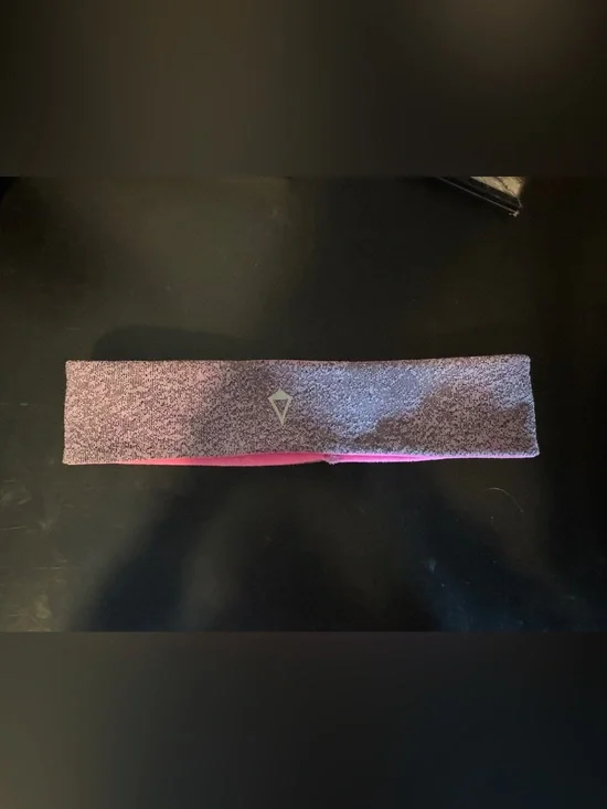 Ivivva Lululemon Reflective Pink and Gray Workout Headband| Girls| Reversible