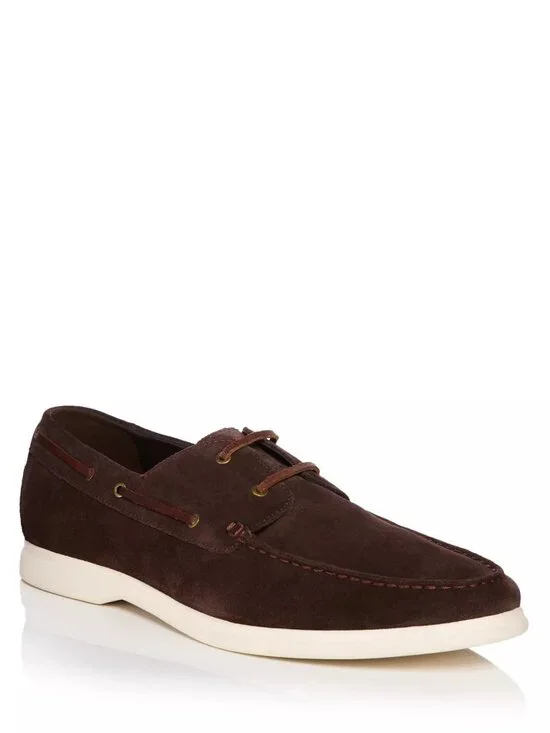 Bloomingdale's Men's Brown WR Suede Boat Shoes - 11.5 - New in Box