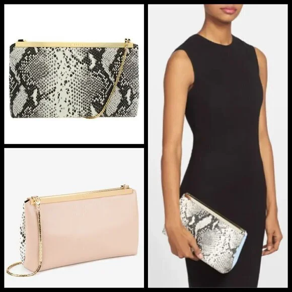 💕TED BAKER Reni Exotic Embossed Snakeskin Clutch