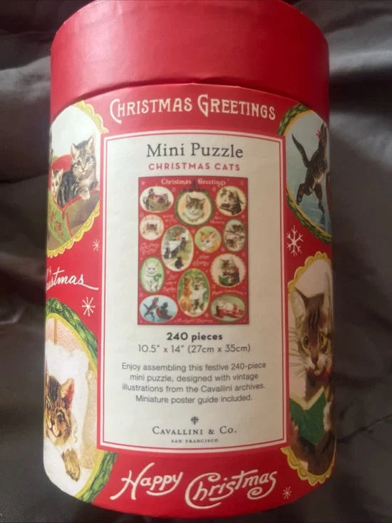 Christmas Cats Mini Puzzle - Red