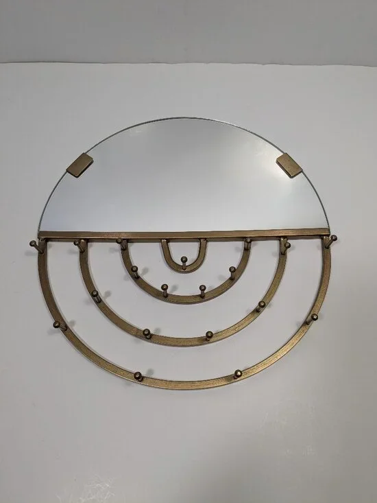 Urban Outfitters Aimee Jewelry Storage Hanging Mirror Gold Tone Bohemian Boho