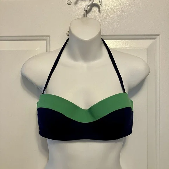 Tory Burch Size S Bikini Swimsuit Swim Top Navy/Green Women's Colorblock