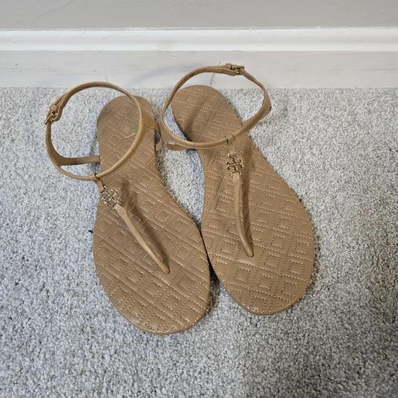 Tory Burch Marion Quilted Leather‎ Thong Toe Sandal Sz 9.5