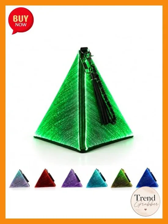 Rechargeable LED Triangle Wristlet Purse with 11 Glow Modes