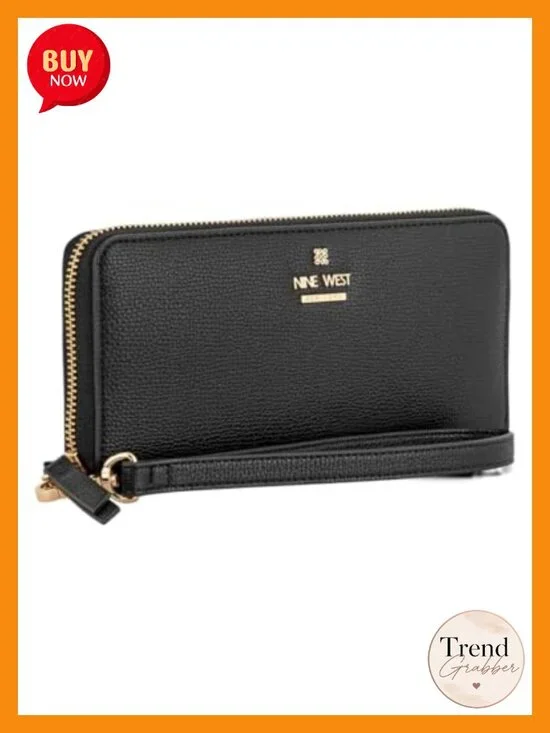 Zip Around Wristlet with Waist Strap - Polyurethane - 3 Compartments