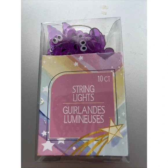 String Lights - 3.6 Feet - Indoor Use - Battery Operated - Purple Poo