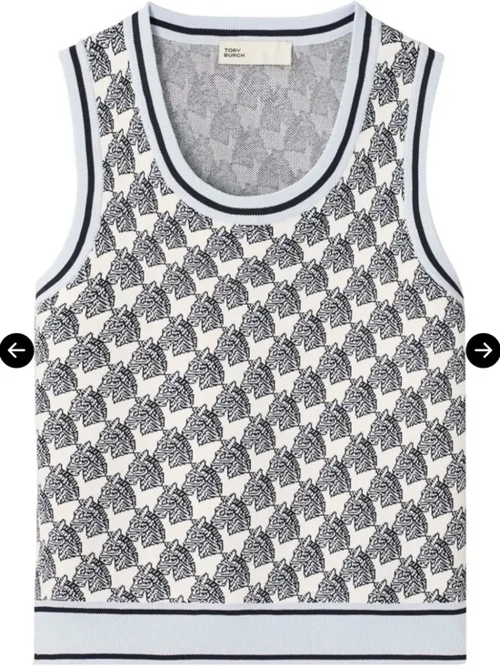 Tory Burch Zebra Vest Sleeveless Sweater