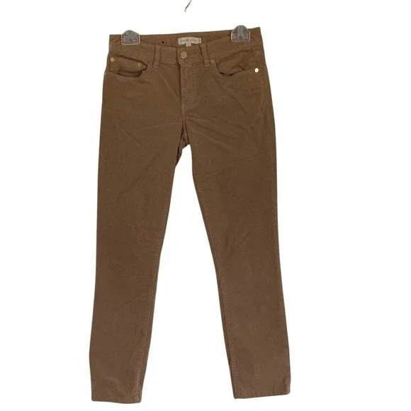Tory Burch Womens Tan Low Rise Super Skinny Corduroy Pants Size 25 Stretch‎