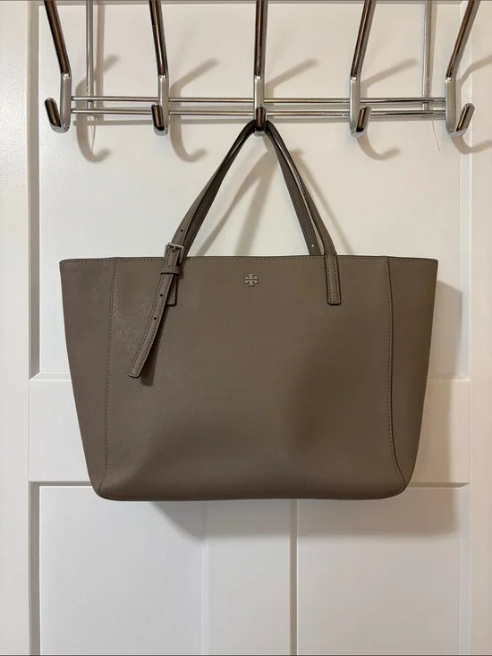 Tory Burch Taupe Saffiano Leather Tote