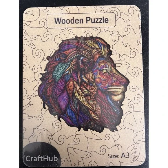 CRAFTHUB Animal Wooden‎ Puzzles for Adults – A3 Lion with 121 Pieces 10.8