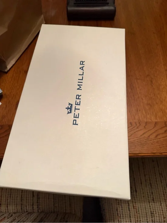 Peter Millar White Box with Navy Logo and Crown