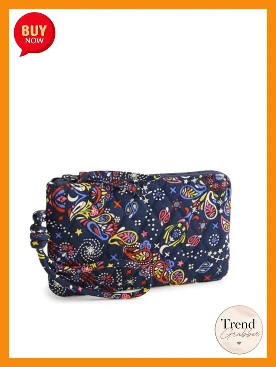 Premium Cotton Zip Wristlet with Card Pockets