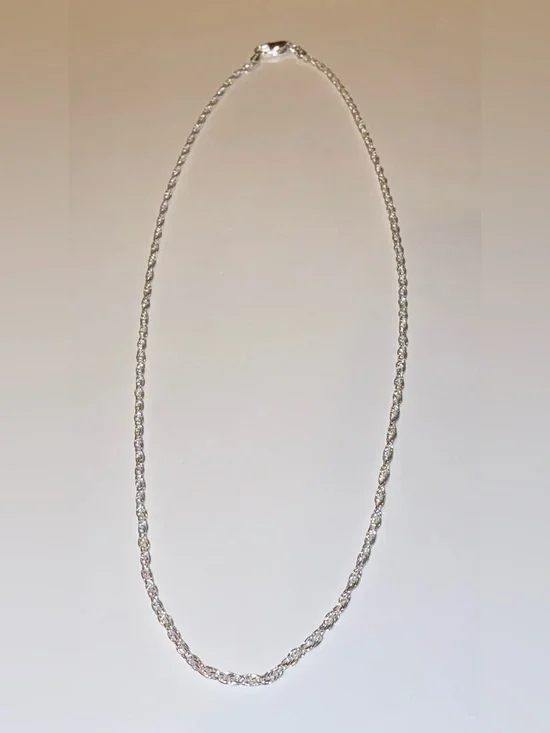 Italian 925 Sterling Silver  Rope Chain Necklace -  18”