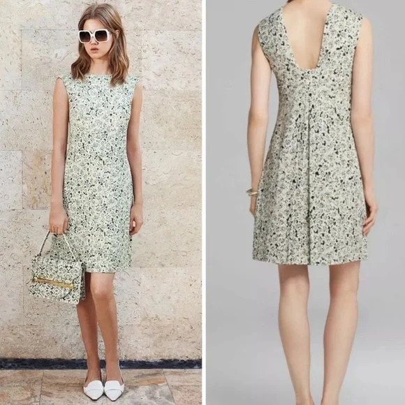 Tory Burch S Valerie White Green Laceflower Print Dress