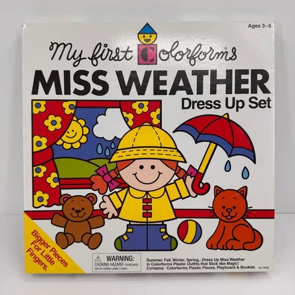 Vintage My First Colorforms COMPLETE Miss Weather Dress Up‎ Set Ages 3-6 2011