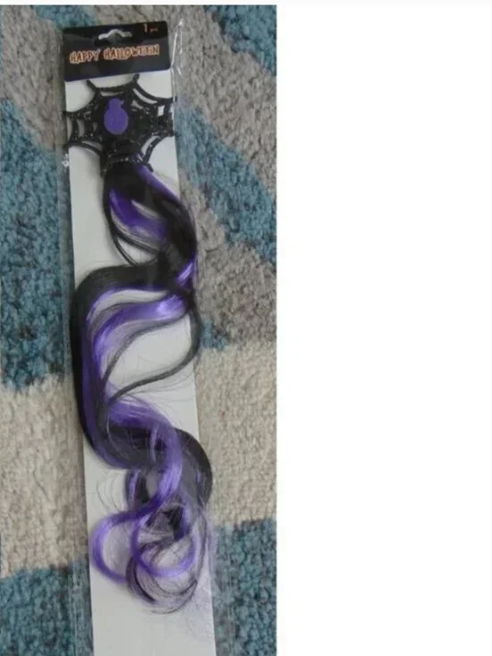 Hair Extensions Halloween Purple Spider Web Synthetic Hair 12