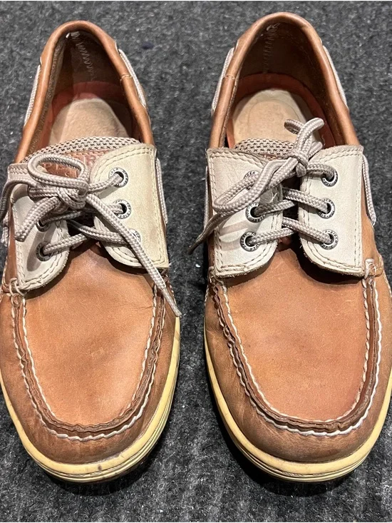 Sperry Top-Sider Men’s Leather Boat Shoes Brown Lace Up Casual Size 8M