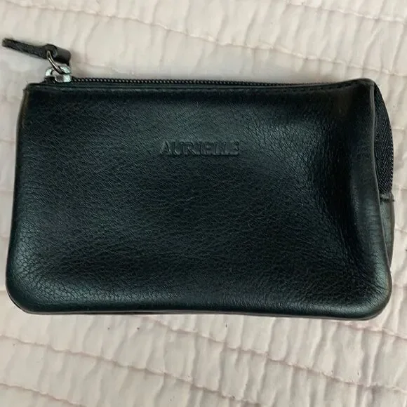 Aurielle Small Wristlet Clutch Black Leather