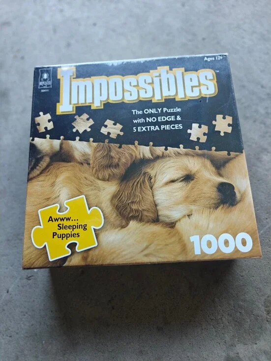 Impossibles Puzzle  Awww...  Sleeping Puppies 1000 Pieces BePuzzled NEW SEALED