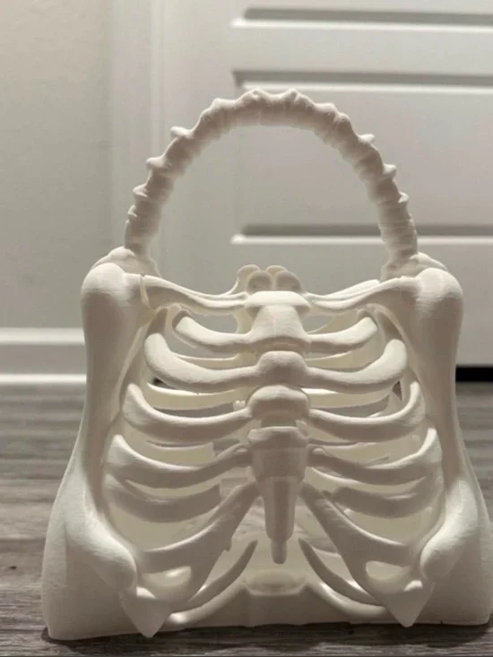 White Skeleton Ribcage Handbag Novelty Purse