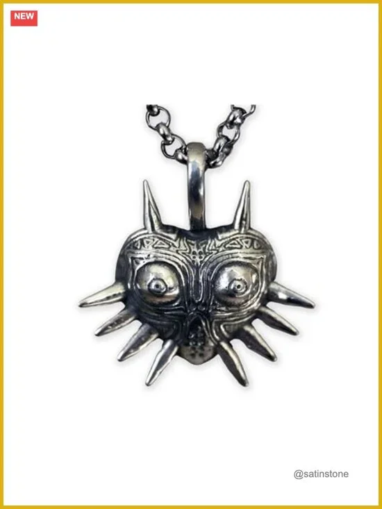 925 Sterling Silver Majora's Mask Pendant Necklace Zelda