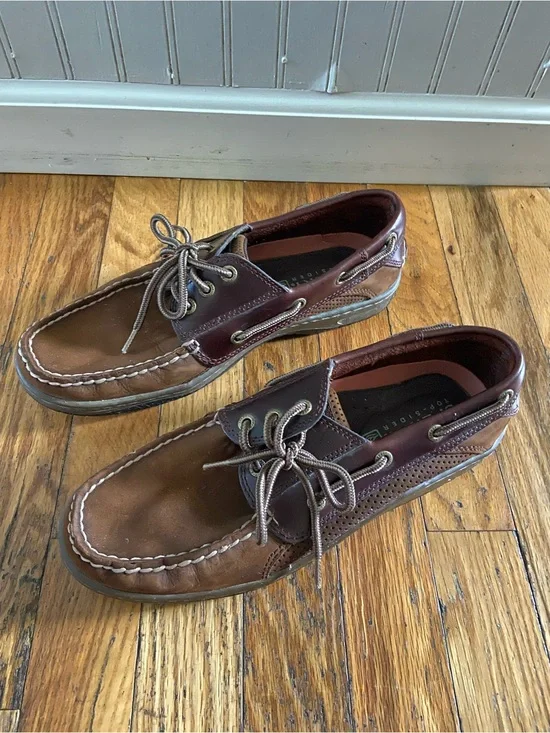 Sperry billfish 3 eye waterproof Brown Leather Boat Shoes 8.5