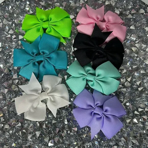 7 bows ribbons hair clip Colorful Hair Bow Set ribbons cute hair decor