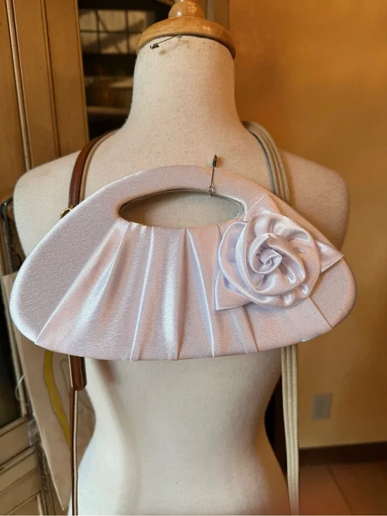 Satin Floral Handle Bag