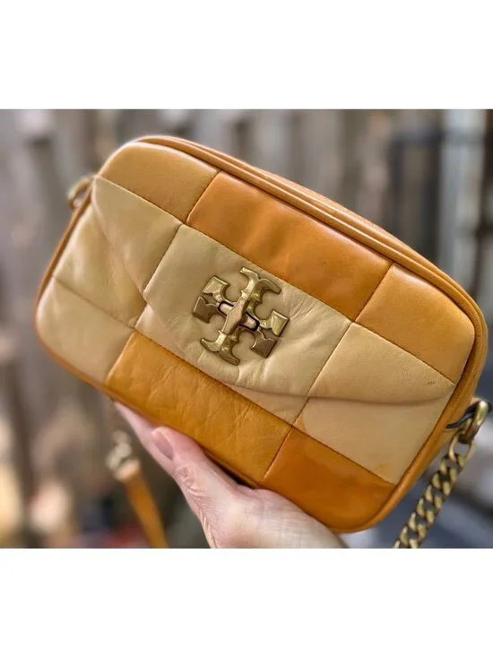 Tory Burch Kira Leather Patchwork Camera Crossbody Logo Bag