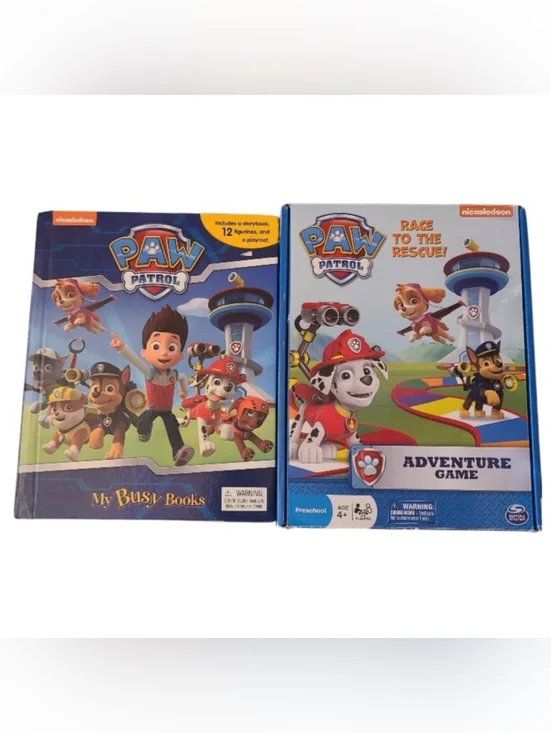 PAW Patrol Bundle: My Busy Books with 12 Figurines & Adventure Board Game