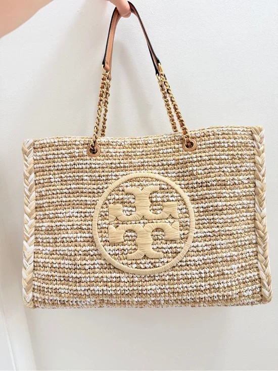 RARE Tory Burch Ella Rafia Tote
