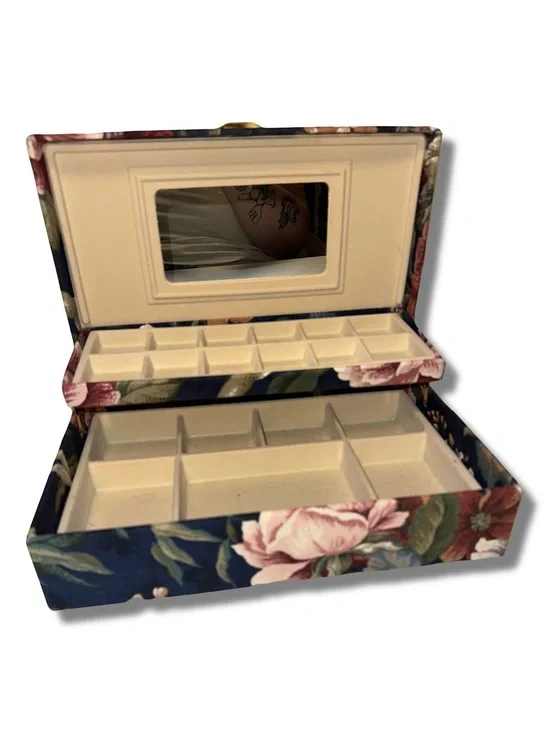 Vtg Floral Jewelry Box