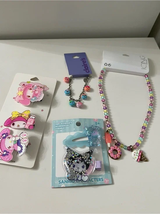Icing Pastel Bead Necklace with Donut & Ice Cream Charms