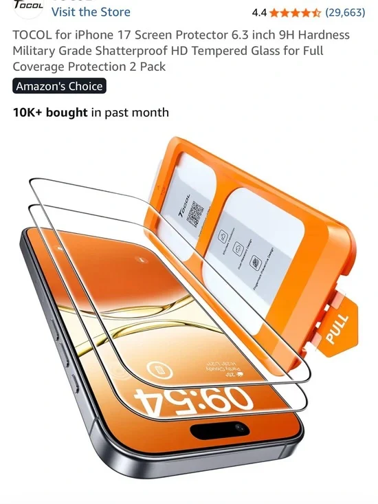 Orange iPhone Screen Protector for 6.3