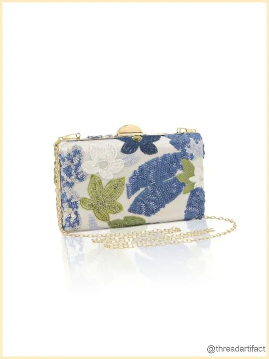 Embroidered Flower Evening Bag Floral Clutch Beaded Sequin Clutch Shoulder Bag