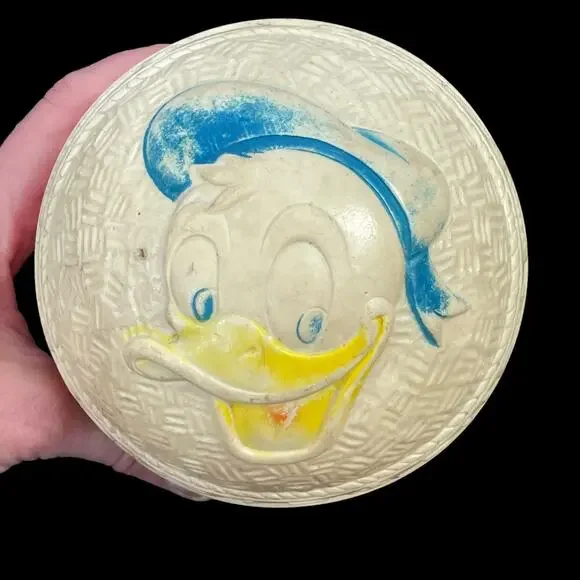 Vintage Walt Disney Donald Duck Rubber Ball Sun Rubber MCM 1960s Toy Rare READ