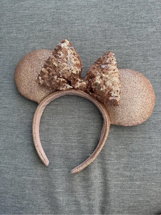 Rose Gold Sequin Minnie Ear Headband for Kids
