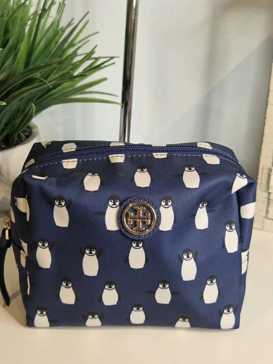 Tory Burch Navy Penguin Cosmetic Pouch