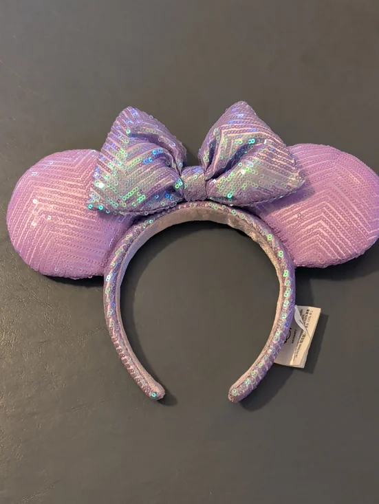 Disney Lavender Sequin Mouse Ear Headband with Iridescent Trim